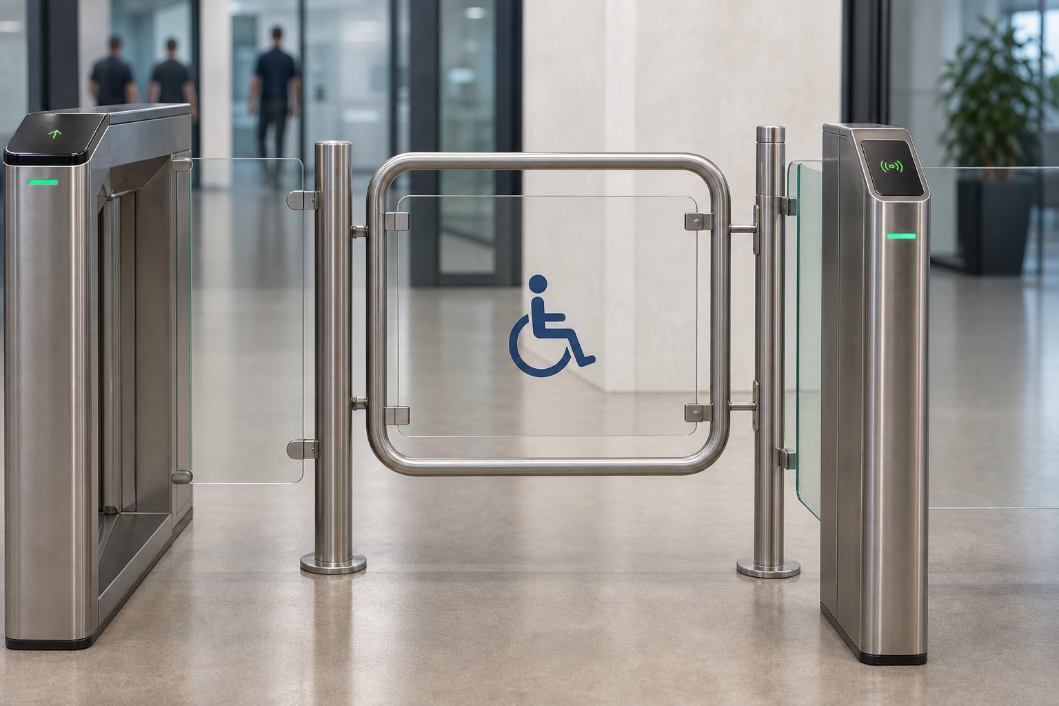 Portillo PMR para paso accesible en instalación de control de accesos